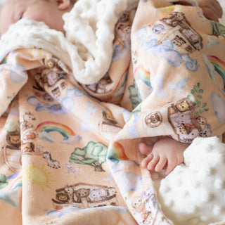 Minky Baby Blanket Noah's Ark