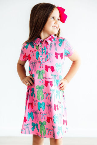 Pink Twirls and Ties Dress