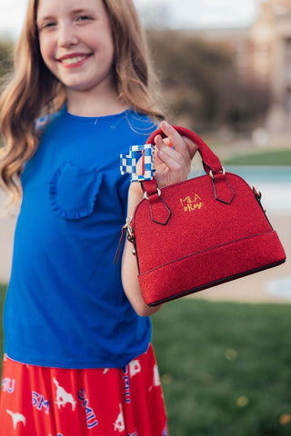 Red Shimmer Girls Crossbody Purse