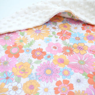 Minky Baby Blanket Retro Floral