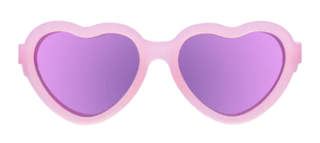 Polarized Heart Sunglasses – Frosted Pink | Purple Mirrored Lens