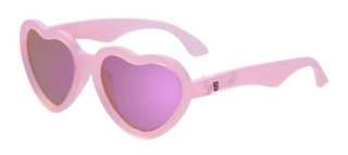Polarized Heart Sunglasses – Frosted Pink | Purple Mirrored Lens
