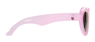 Polarized Heart Sunglasses – Frosted Pink | Purple Mirrored Lens