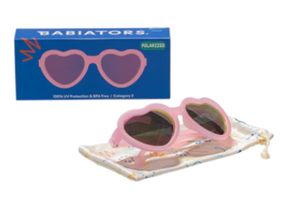 Polarized Heart Sunglasses – Frosted Pink | Purple Mirrored Lens