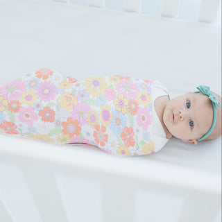Retro Floral Baby Swaddle Blanket