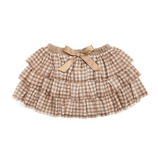 Gingham Print Tulle Tiered Tutu