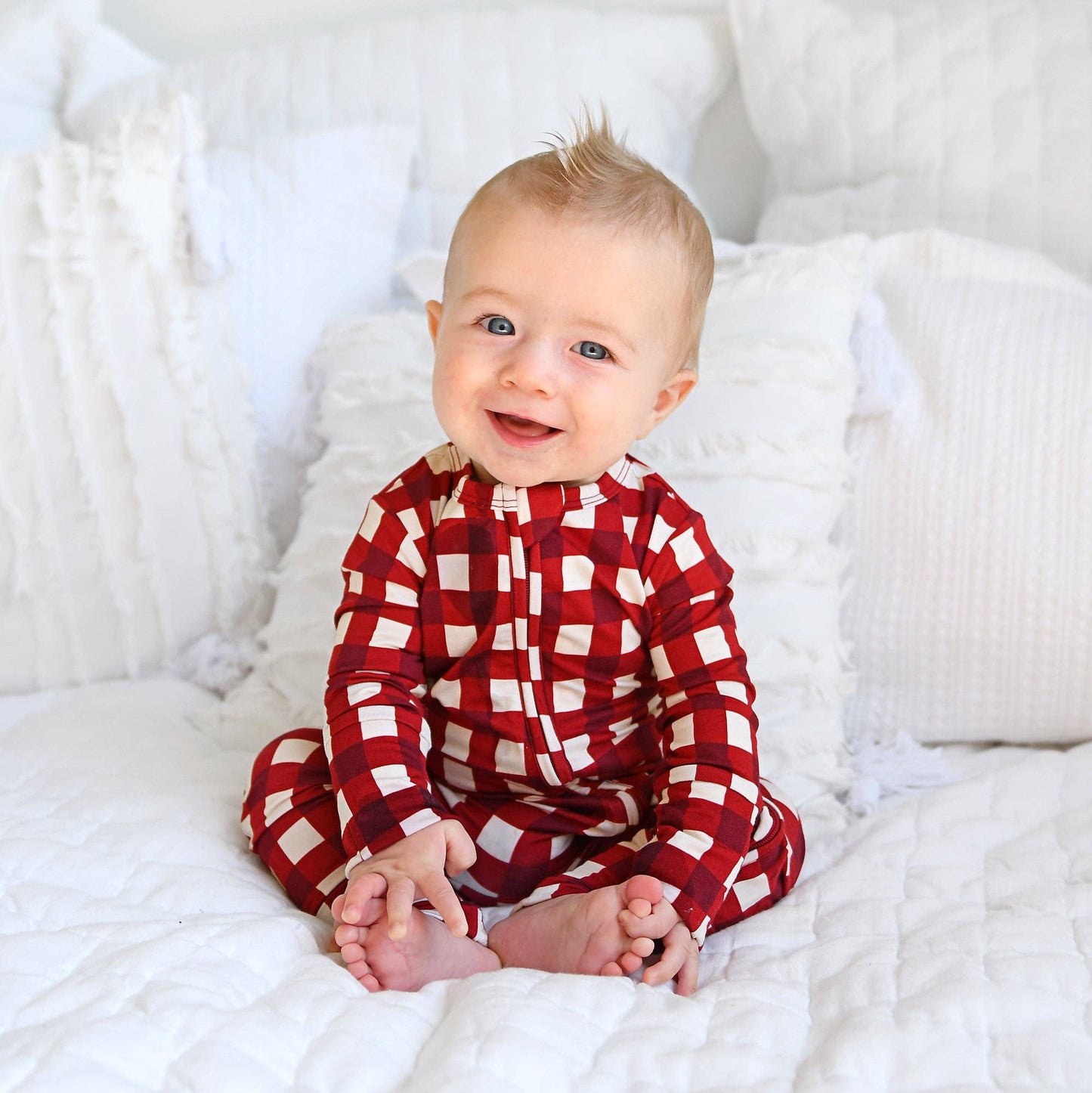Emery Plaid Zip Bamboo Romper