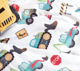 Construction Trucks Minky Baby Blanket