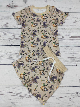 Boy Duck Printed Shorts Set
