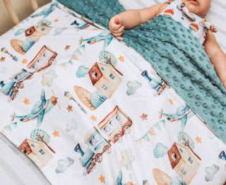 Planes, Trains, & Automobiles Minky Baby Blanket