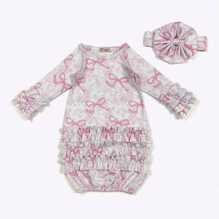 A Blushing Bow Baby Gown