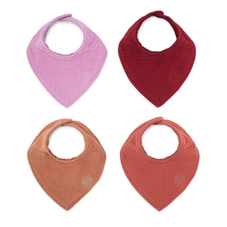 Parker Baby Co. Rose Muslin Bandana Bibs — Set of 4