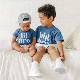 Lil Bro Short Sleeve Bodysuit — Indigo