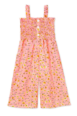 Coral Yellow Floral Romper / S6/7