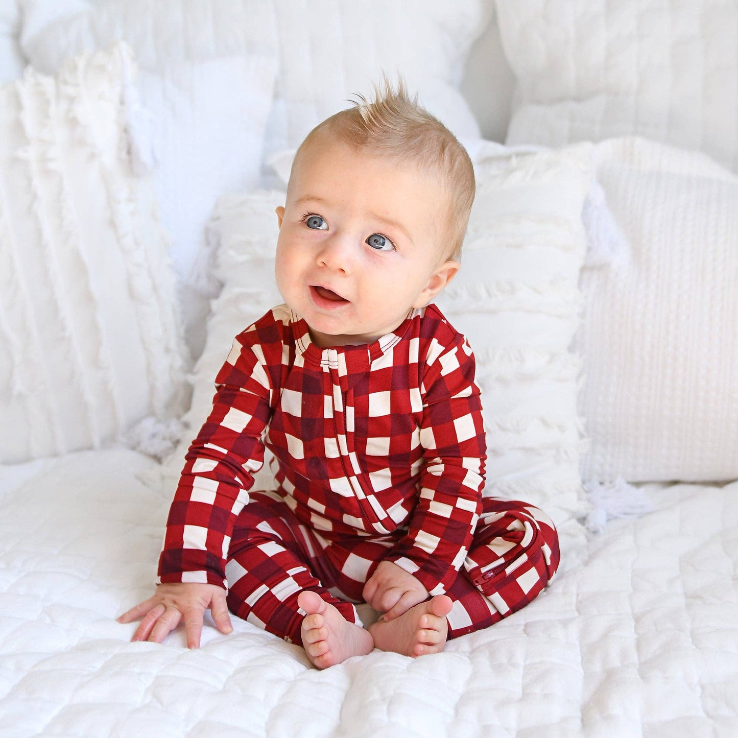 Emery Plaid Zip Bamboo Romper