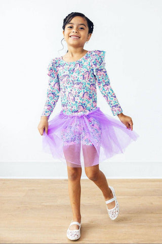 Head in the Clouds L/S Flutter Sleeve Leotard