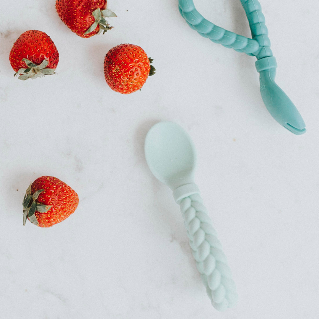 Itzy Ritzy Sweetie Spoons Silicone Fork and Spoon Set