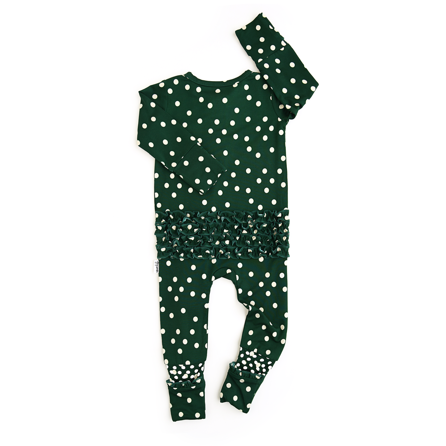 Dottie ruffle zip bamboo romper