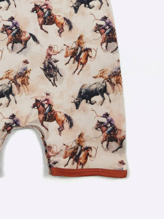 Clover Cottage - Roping Bulls Boy Romper: 6/12mo