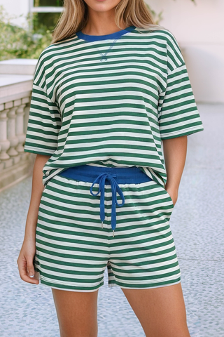 Rose Stripe Short Set