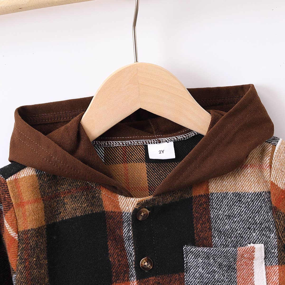 Plaid Patch Pocket Button Front Jacket