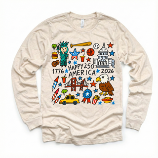 Happy 250 America Kids Tee