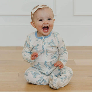 Copper Pearl Zip-Up Footie Pajama in Daphne