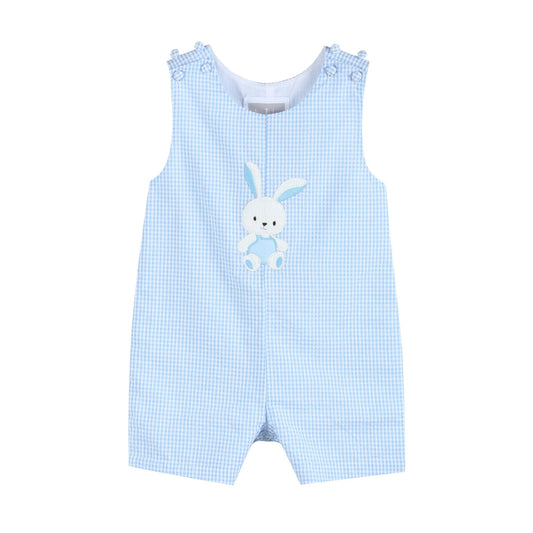 Blue Gingham Bunny Shortalls