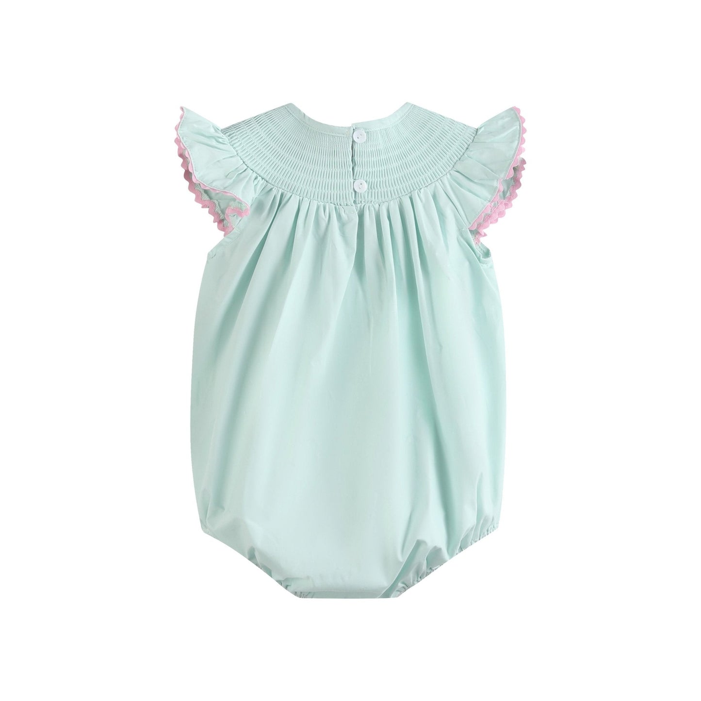 Lil Cactus Blue Bunny Smocked Bubble Romper