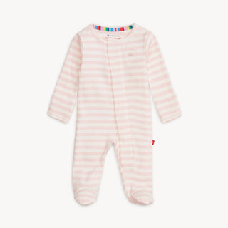 Magnetic Me Pink Stripe Organic Cotton Footie