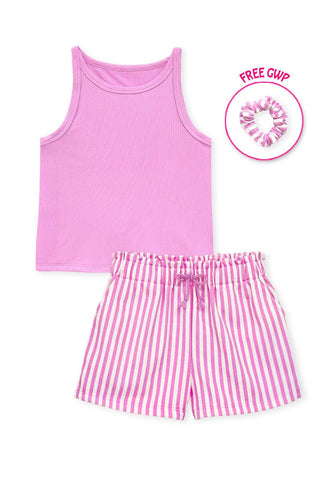 Stripe Short Set Pink / 4