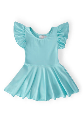 Mila & Rose - Aqua S/S Twirl Leotard