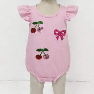Cherry Sequin Baby Romper