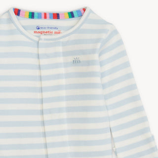 Magnetic Me Blue Stripe Organic Cotton Footie