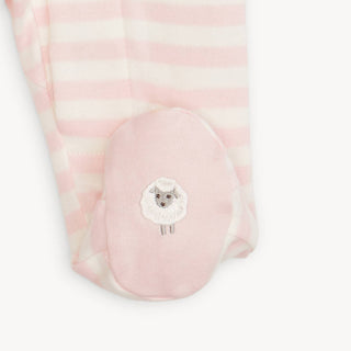 Magnetic Me Pink Stripe Organic Cotton Footie