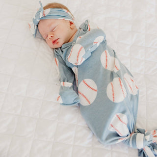 Copper Pearl Newborn Knotted Gown — Slugger