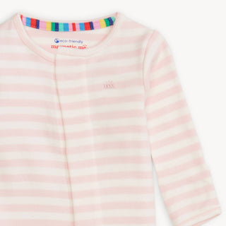 Magnetic Me Pink Stripe Organic Cotton Footie