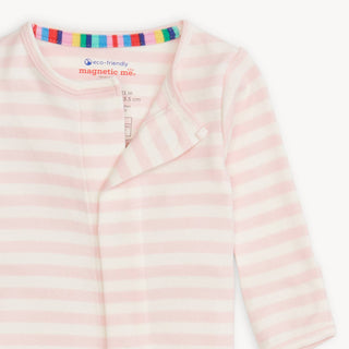 Magnetic Me Pink Stripe Organic Cotton Footie