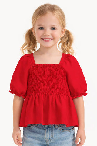 Red Puff Sleeve Top