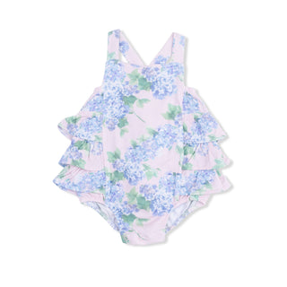 Angel Dear Hydrangeas Ruffle Sunsuit
