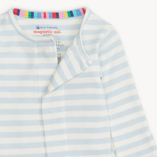Magnetic Me Blue Stripe Organic Cotton Footie