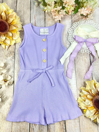 Essential Everyday Cotton Romper - Lavender