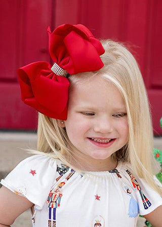 5.5" Oversize Rhinestone Center Knot Hair Bow | Alligator or French Clip
