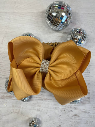 5.5" Oversize Rhinestone Center Knot Hair Bow | Alligator or French Clip
