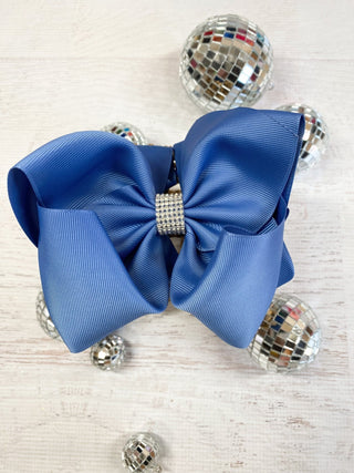 5.5" Oversize Rhinestone Center Knot Hair Bow | Alligator or French Clip