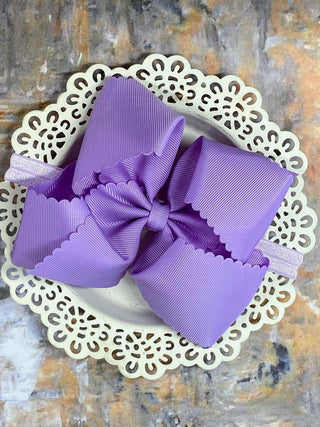 5.5" Oversize Scalloped Hair Bow | Clip or Headband