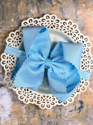 5.5" Oversize Scalloped Hair Bow | Clip or Headband