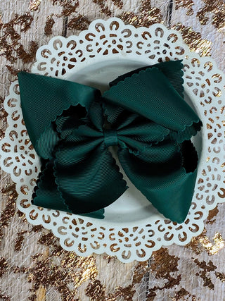5.5" Oversize Scalloped Hair Bow | Clip or Headband