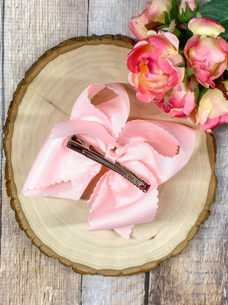 5.5" Oversize Scalloped Hair Bow | Clip or Headband