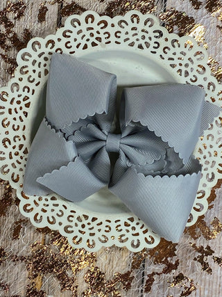 5.5" Oversize Scalloped Hair Bow | Clip or Headband